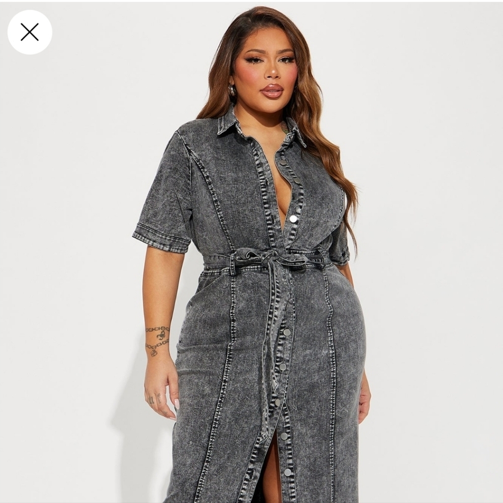 Women's Black Denim Maxi Skirt